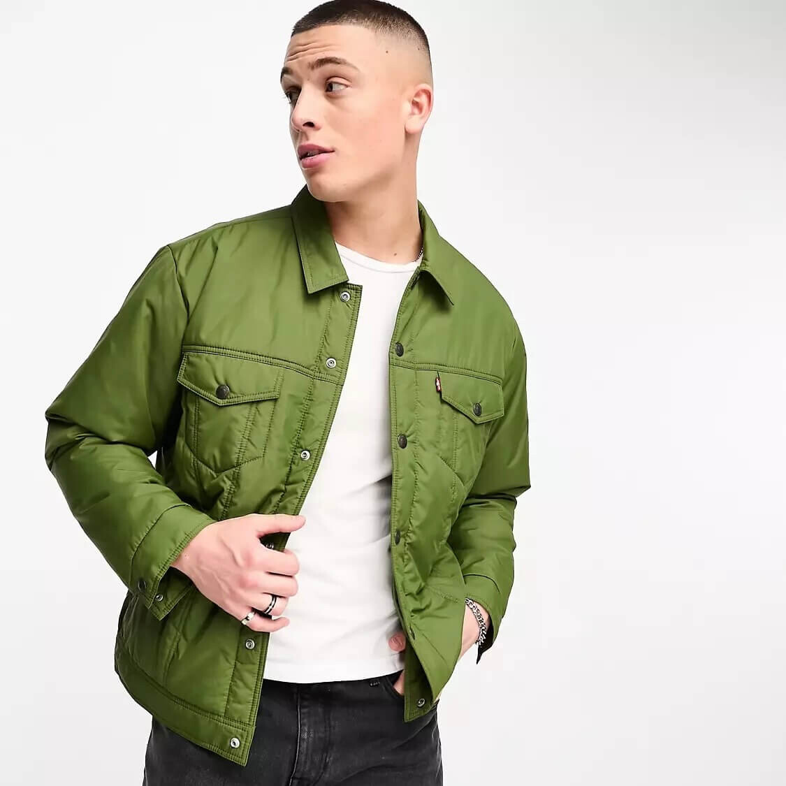 Куртка Levi's Padded Trucker, оливковый