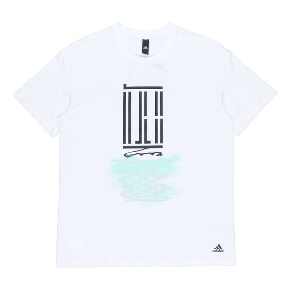 

Футболка Adidas Wj T Gfx Logo Series Printing Sports Round Neck Short Sleeve White, Белый