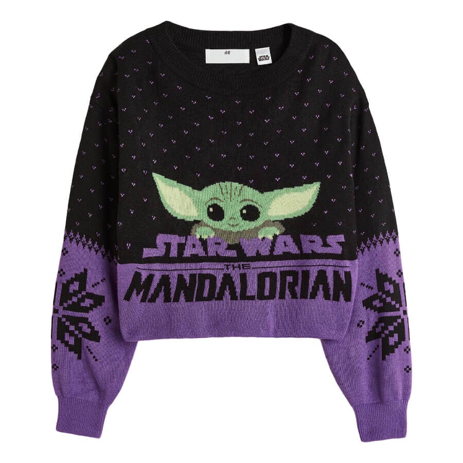 

Джемпер H&M The Mandalorian Jacquard-knit, черный/фиолетовый