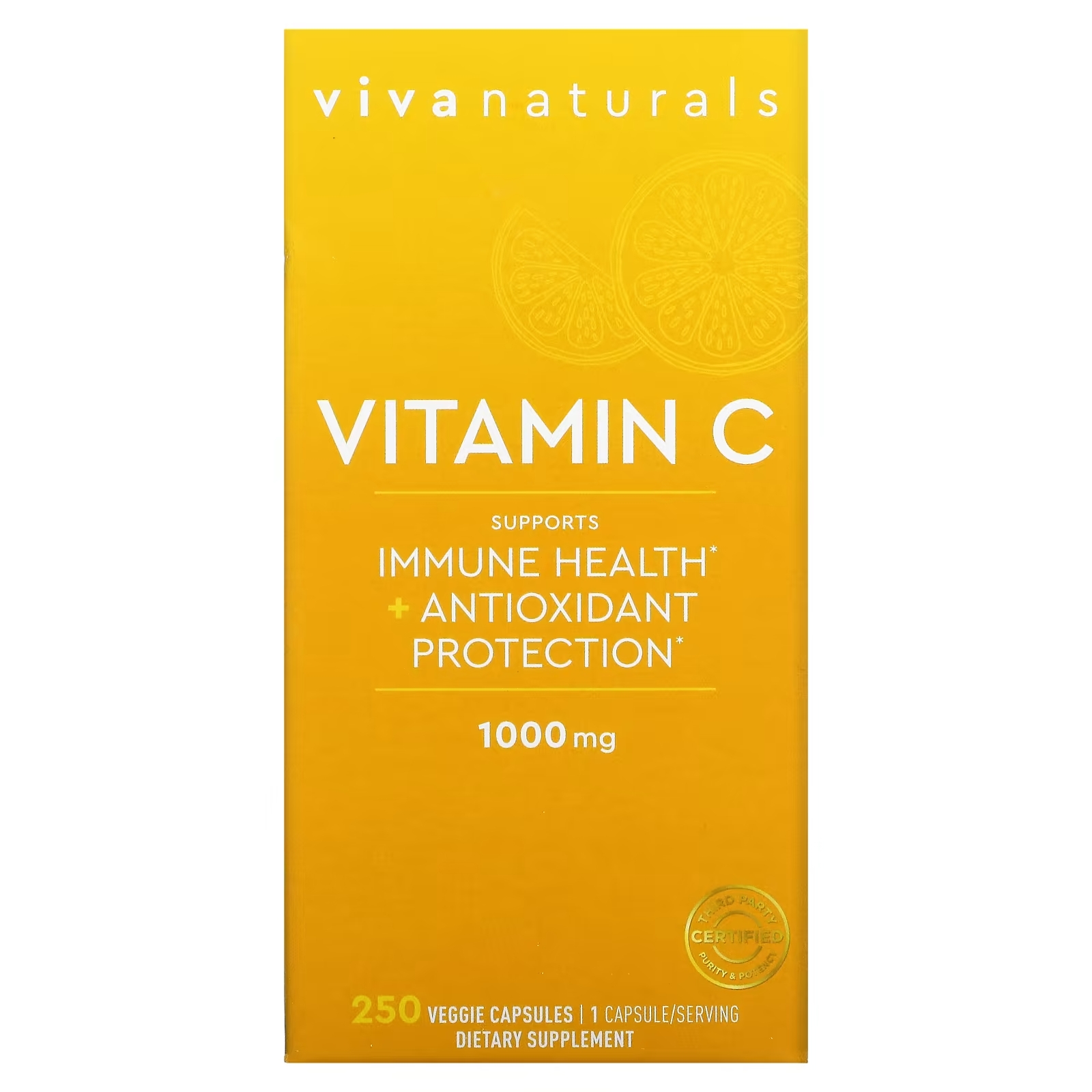 Витамин C Viva Naturals, 250 растительных капсул