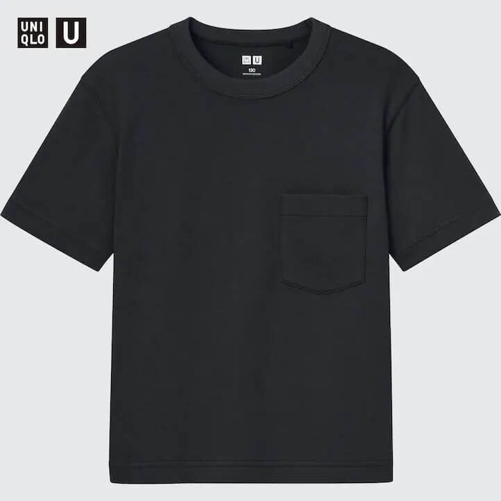 

Футболка детская Uniqlo Kids Airism Cotton Crew Neck Short Sleeved, черный