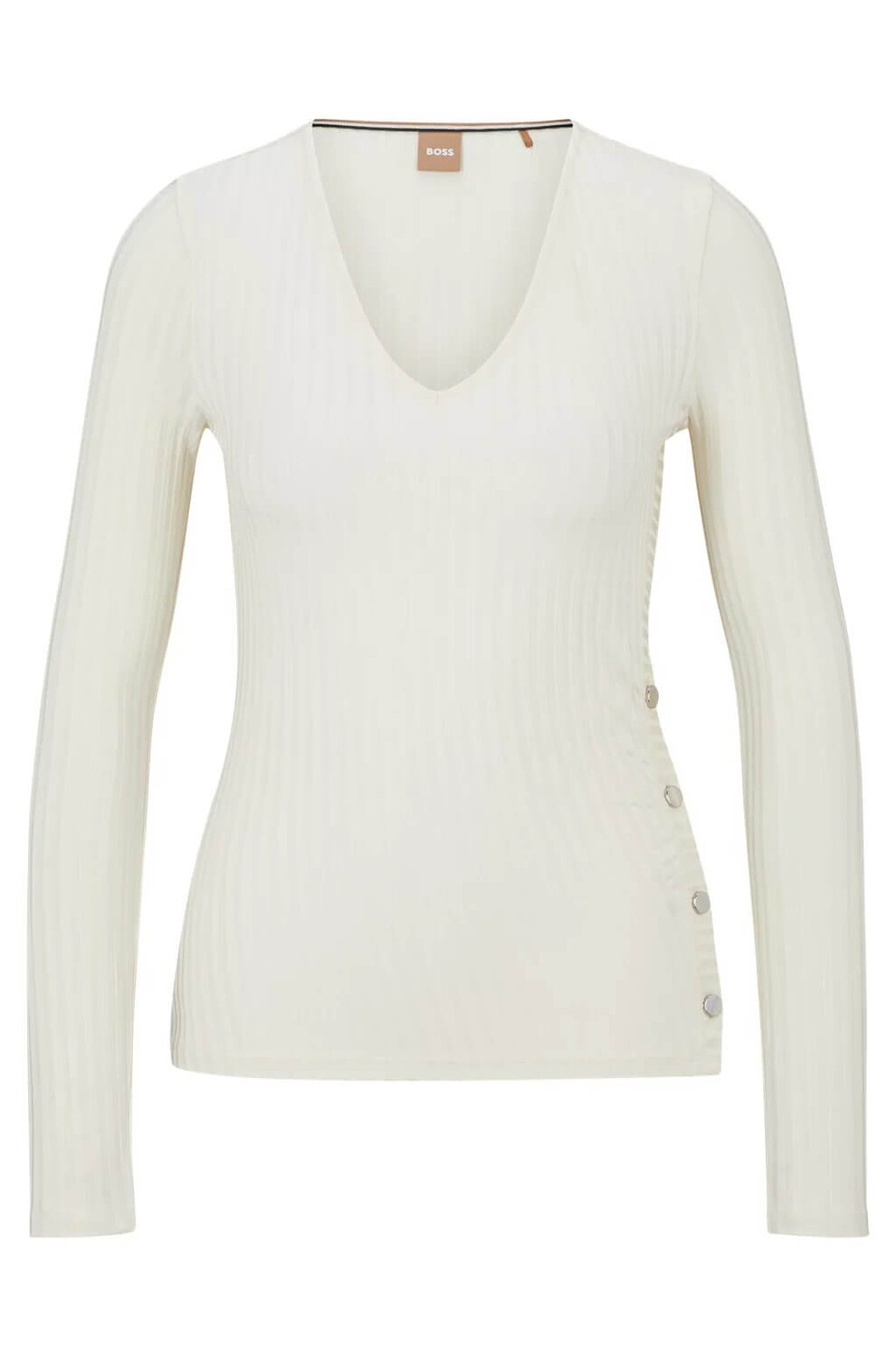 

Лонгслив Boss Stretch Fabric With Side Buttons, белый