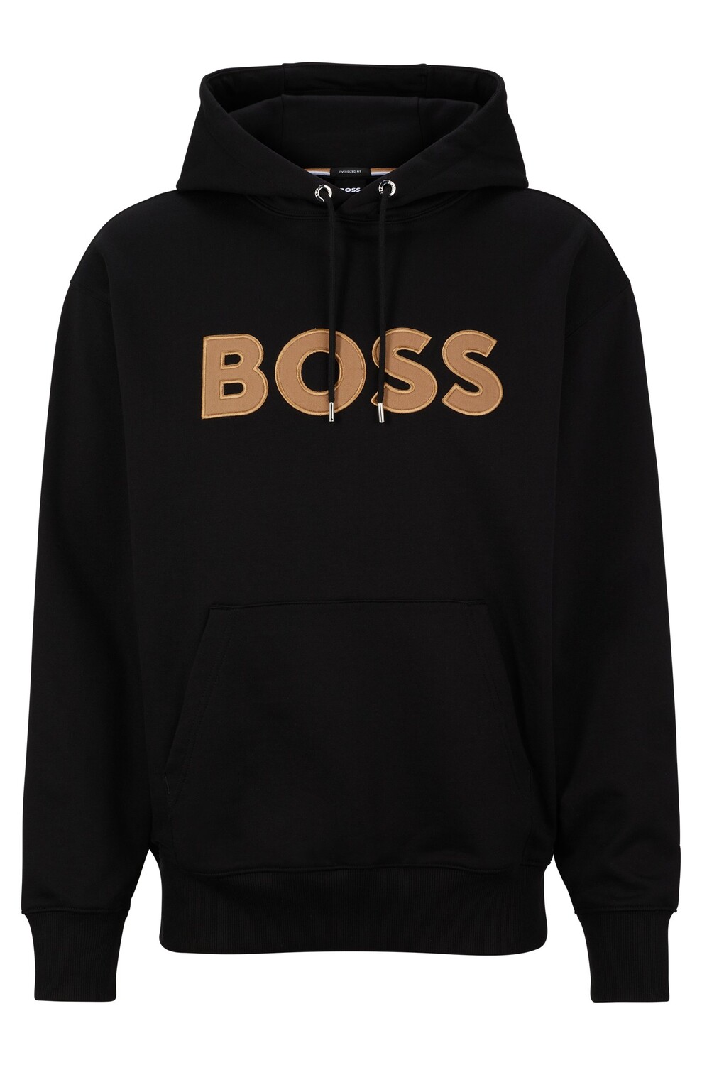 

Худи Hugo Boss Organic-cotton Oversize-fit With Logo Appliqué, черный