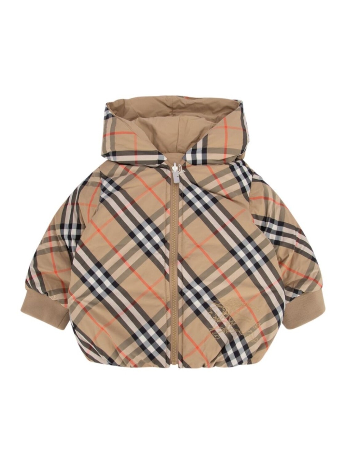 

Пуховик в клетку Burberry Kids, нейтральный цвет