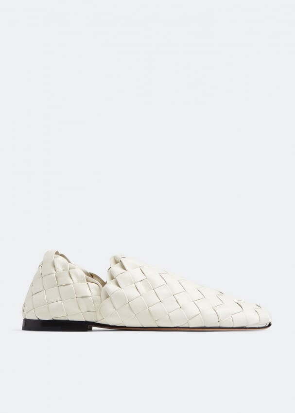 

Слиперы BOTTEGA VENETA Intreccio leather slippers, белый
