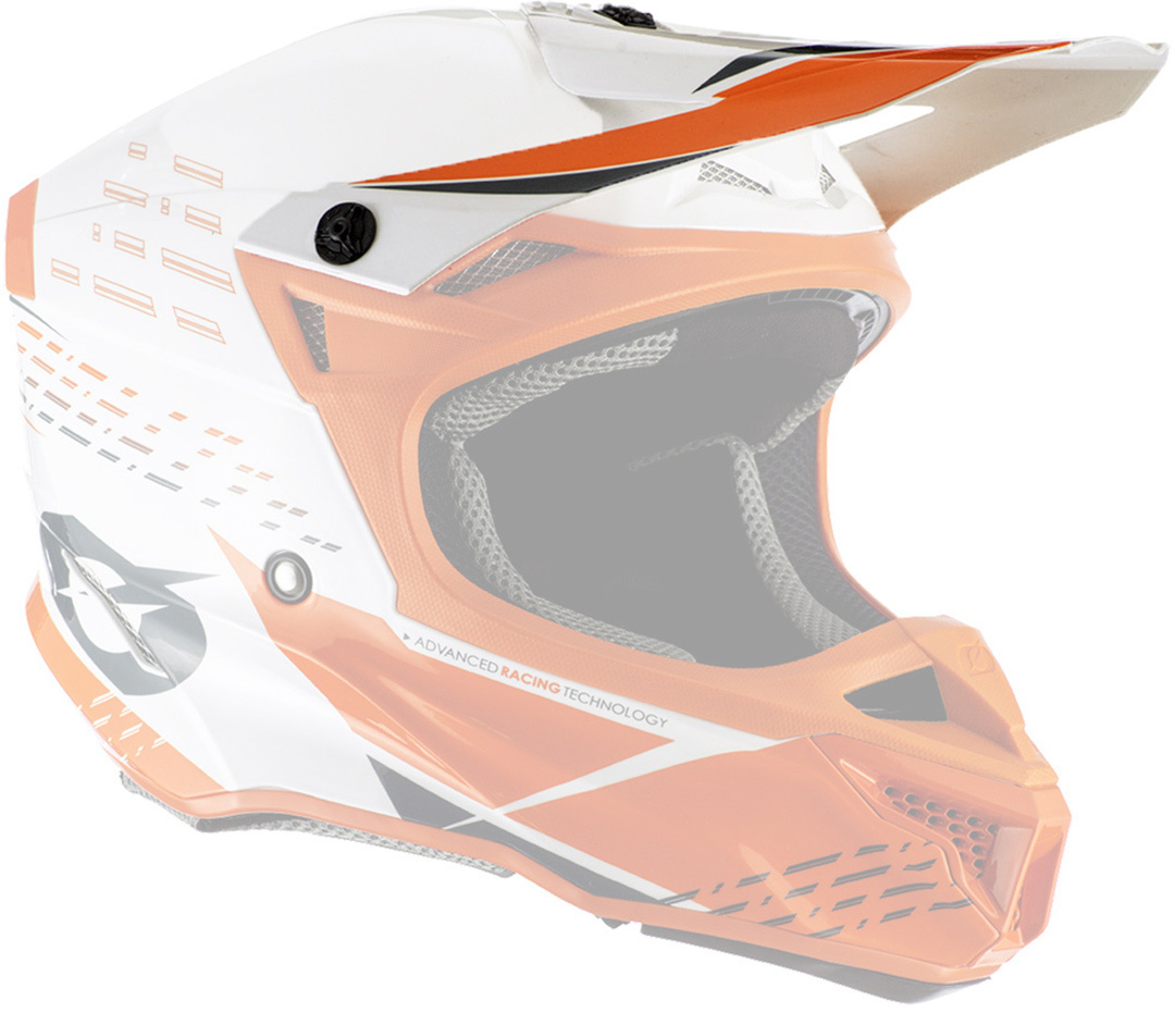 Козырек шлема Oneal 5Series Polyacrylite Trace, белый/желто-красный