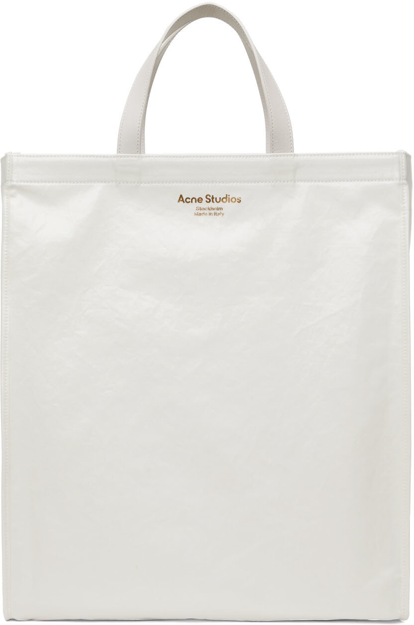 

Белая блестящая большая сумка Acne Studios