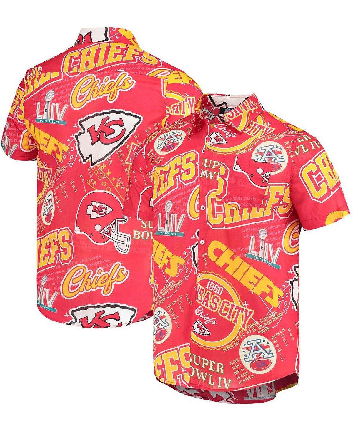 

Мужская красная тематическая рубашка kansas city chiefs на пуговицах FOCO, красный