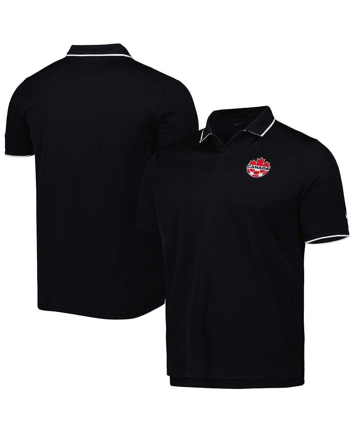 

Мужская черная рубашка поло canada soccer collegiate Nike, черный