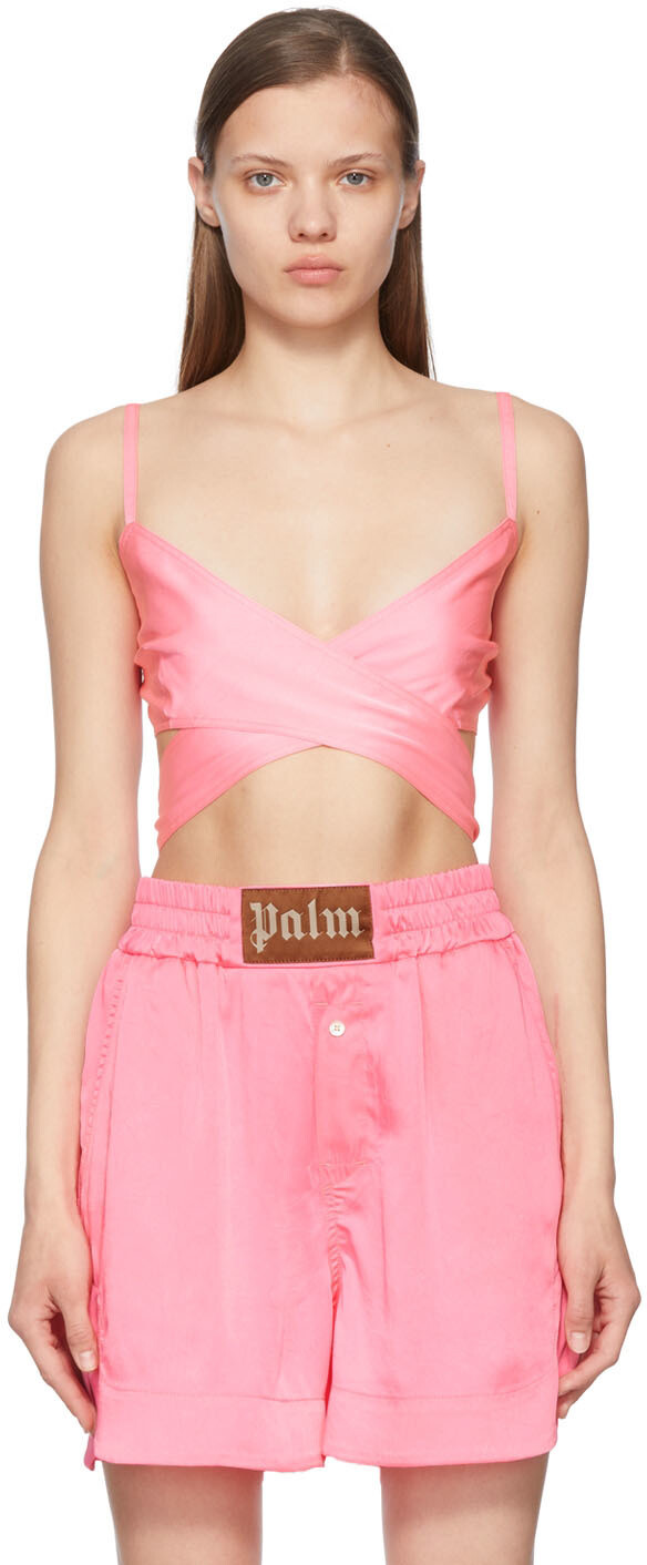 

Розовый топ из полиэстера Palm Angels