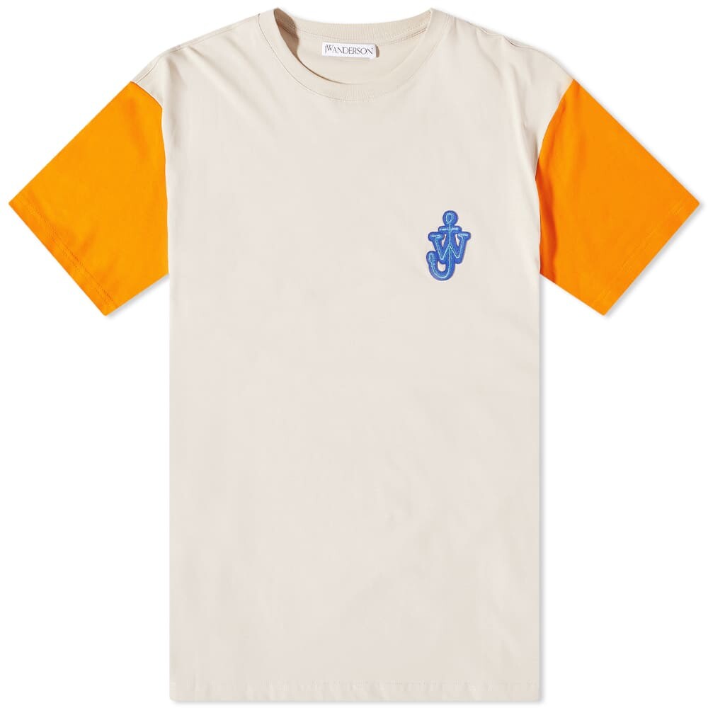 

Футболка JW Anderson Anchor Patch Contrast Sleeve Tee, Серый