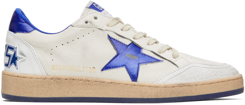 

Бело-синие кроссовки Ball Star Golden Goose