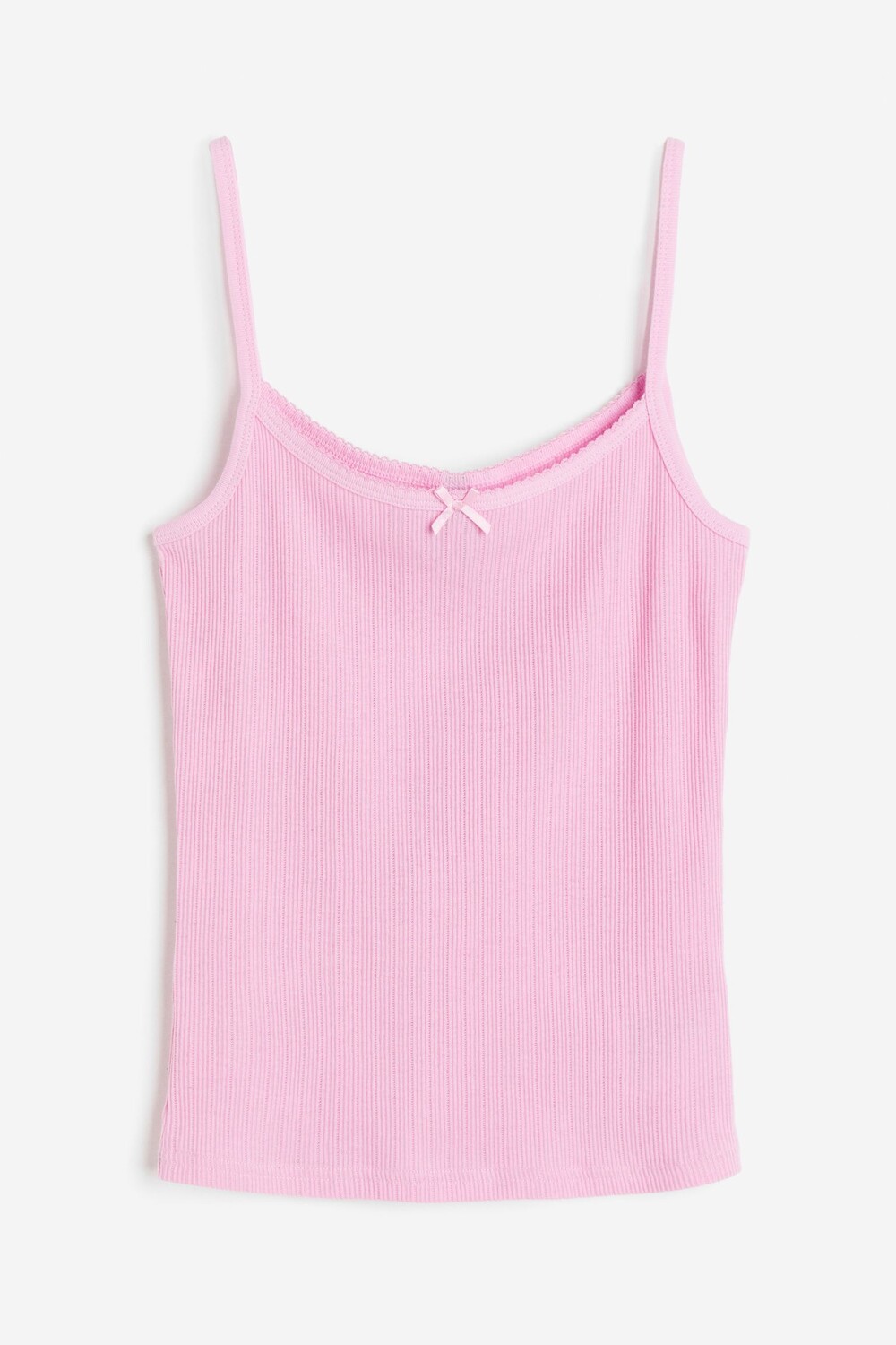 

Топ H&M Picot-trimmed Camisole, светло-розовый