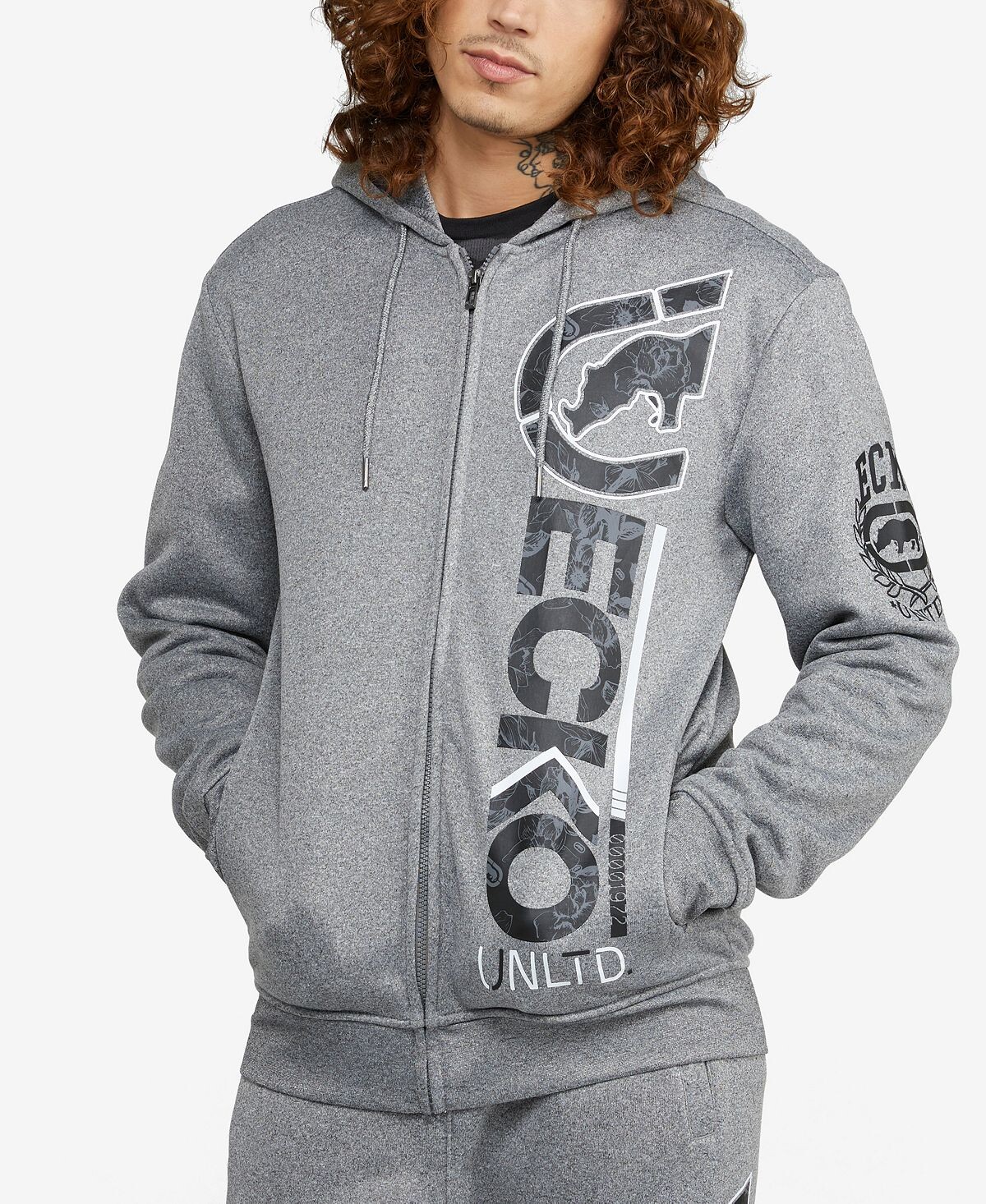 

Мужская толстовка с капюшоном full bloom Ecko Unltd, серый