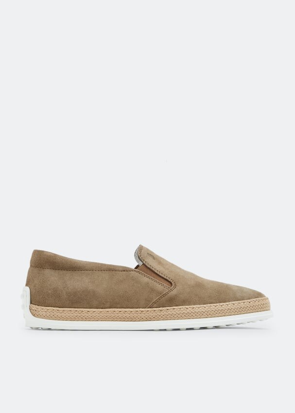 

Лоферы TOD'S Suede slip-on loafers, бежевый