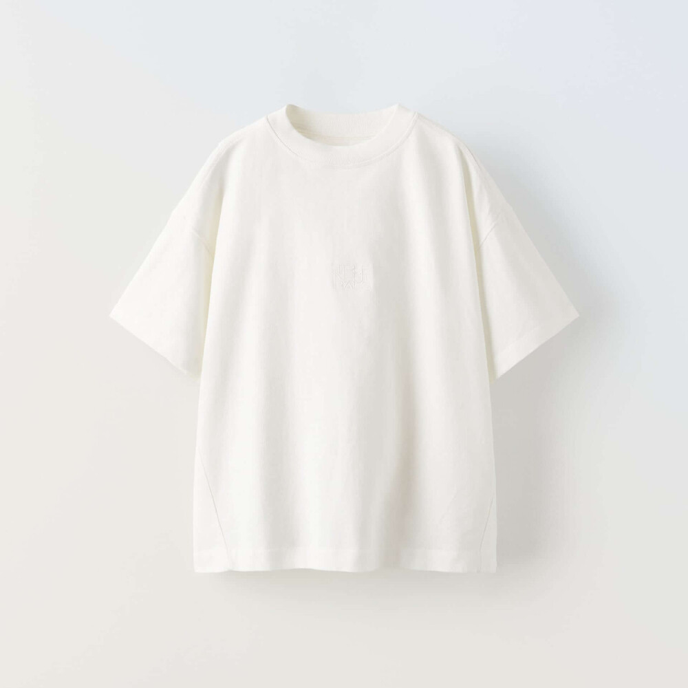 

Футболка Zara True Neutrals Embroidered, белый