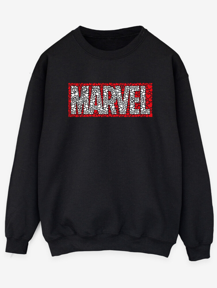 

Черная толстовка с принтом для взрослых NW2 Marvel Hearts Logo George., черный
