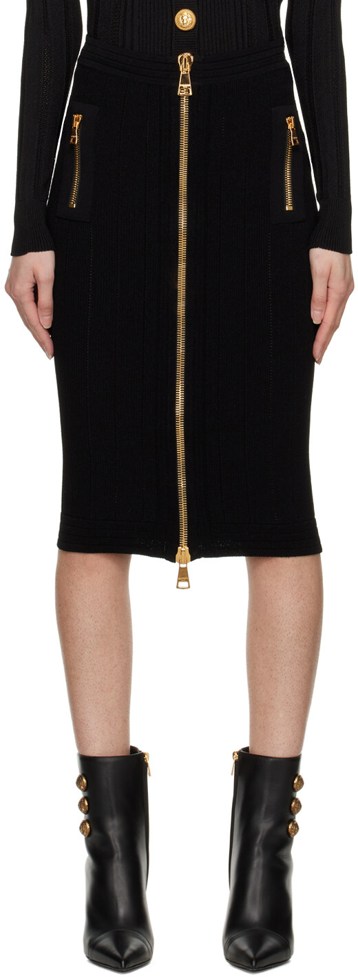

Черная юбка-миди в рубчик Balmain