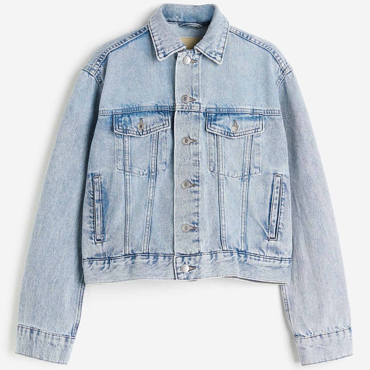

Джинсовая куртка H&M Short, светло-голубой