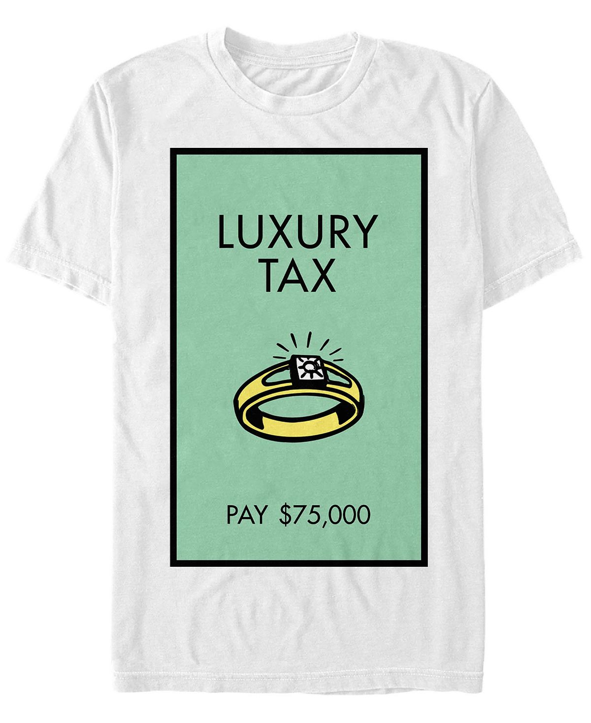 Мужская роскошная футболка с коротким рукавом monopoly tax pay Fifth Sun, белый