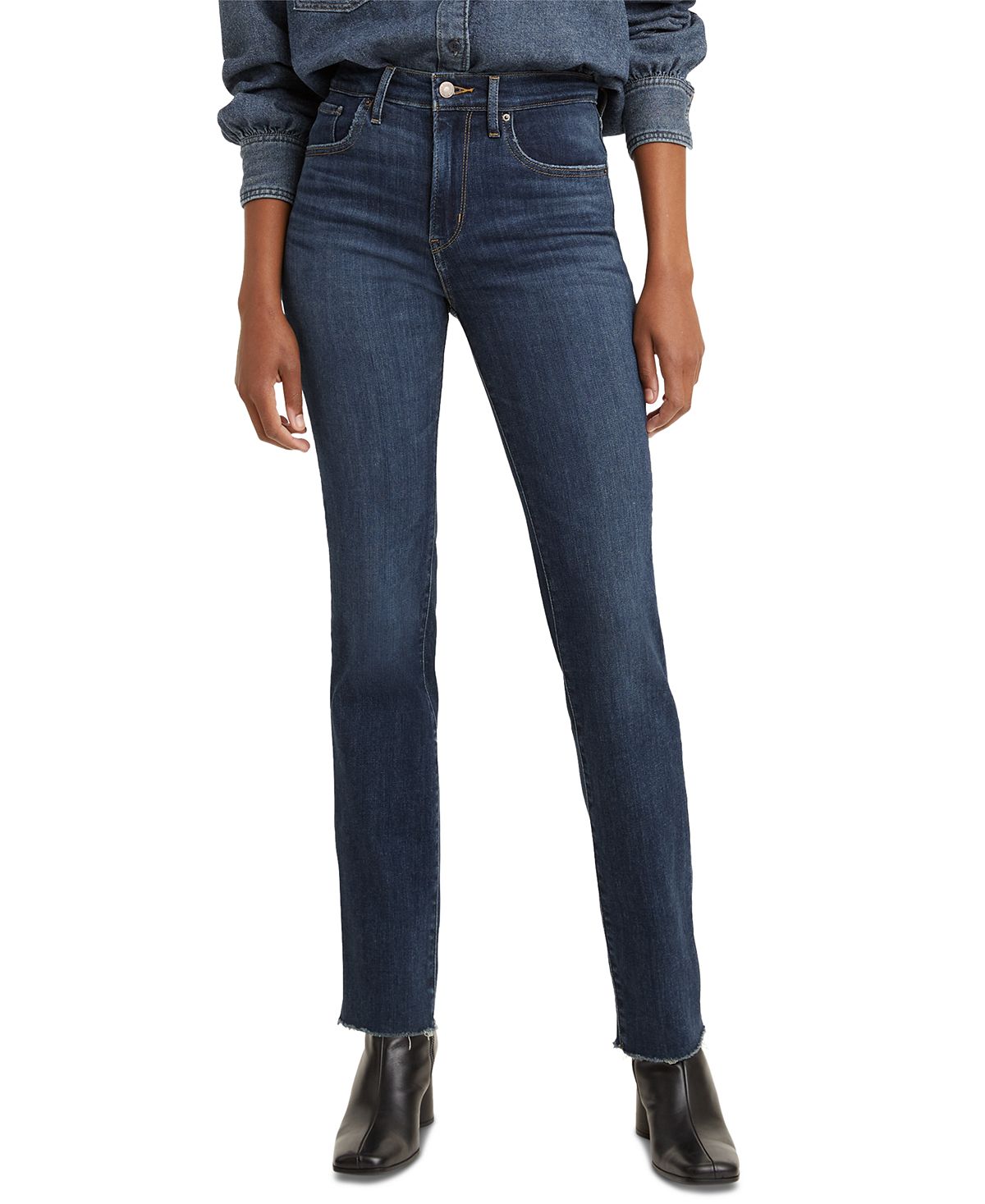 цена Женские джинсы прямого кроя 724 короткой длины Levi's, мульти