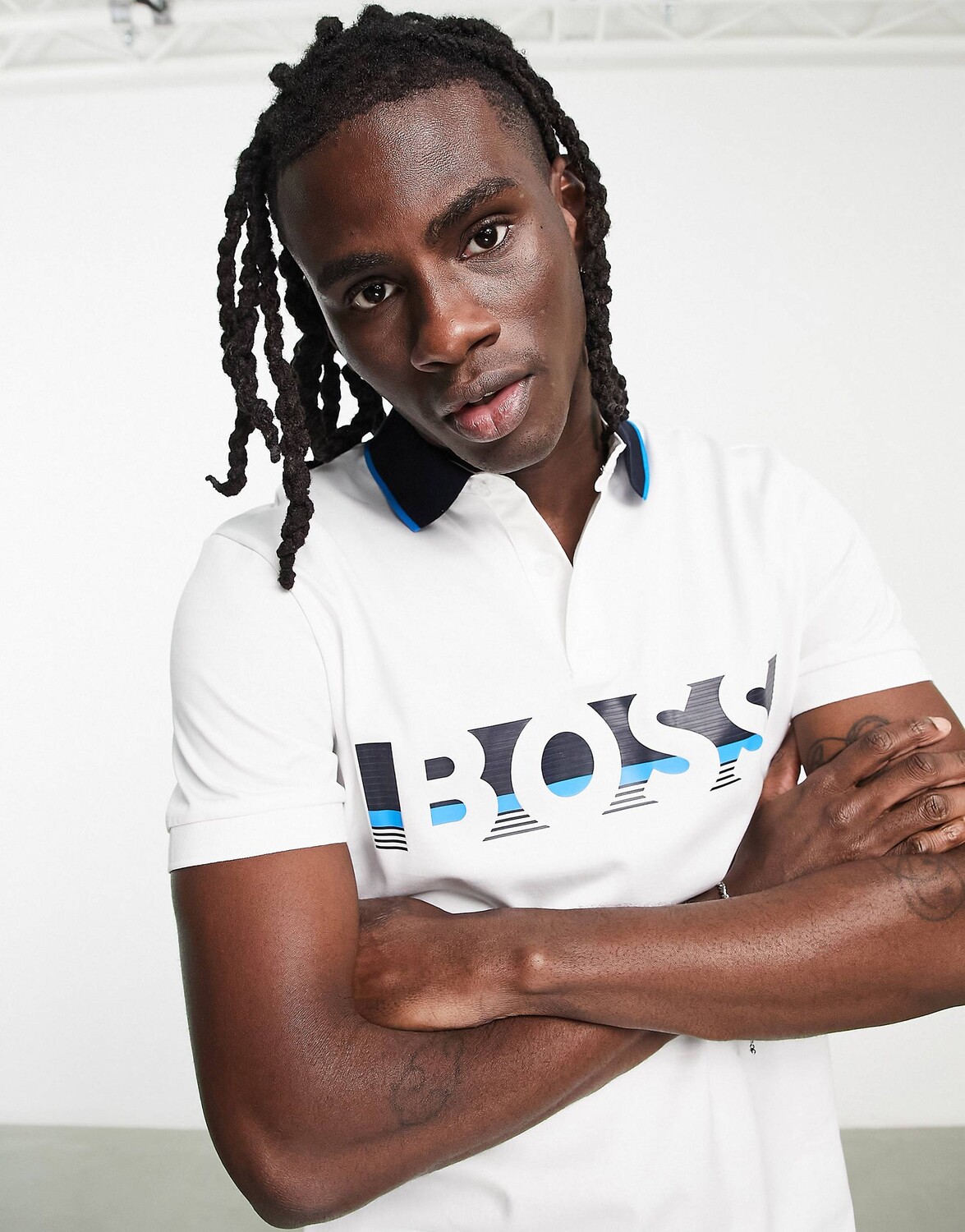 

Белая футболка-поло Boss Athleisure Pavel