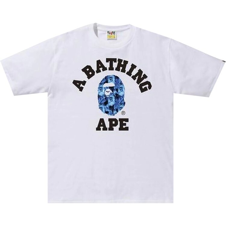 

Футболка BAPE Flame College Tee 'White/Sax', белый