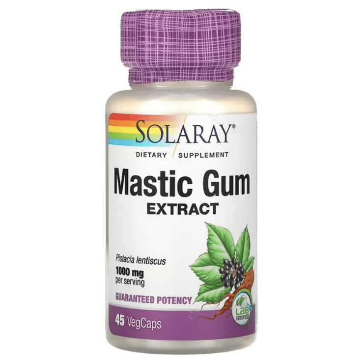 Экстракт мастиковой камеди Mastic Gum Extract, 500 мг, 45 растительных капсул, Solaray solaray экстракт мастиковой смолы 500 мг 45 растительных капсул
