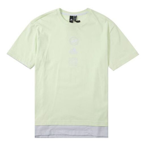 

Футболка Adidas St Gfxrlx Tee Athleisure Casual Sports Round Neck Short Sleeve Orange Green, Зеленый