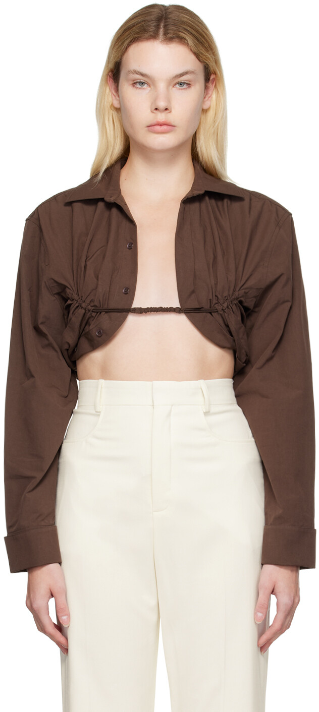 

Коричневая рубашка Le Papier 'La Chemise Machou' Jacquemus