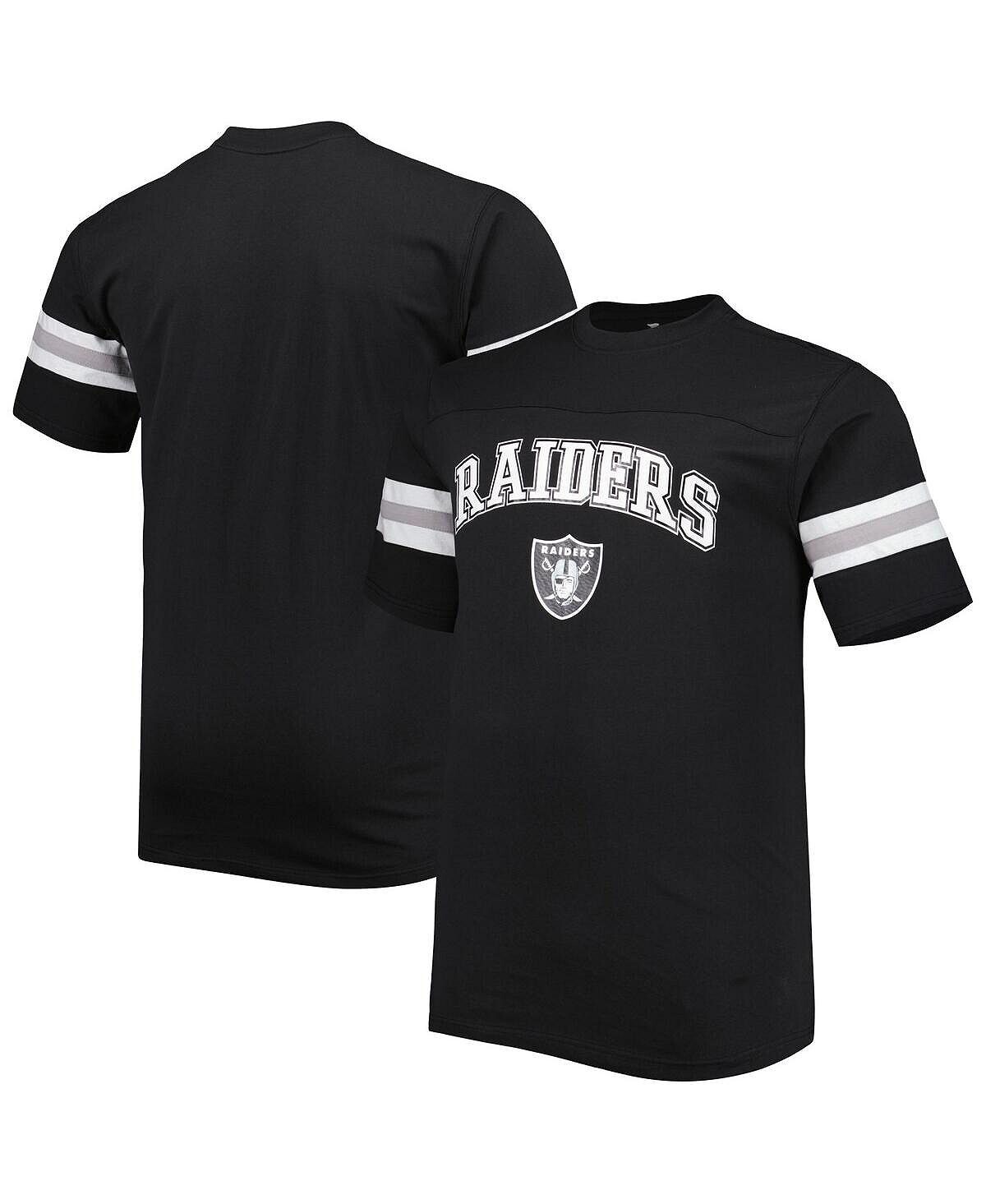 

Мужская черная футболка в полоску las vegas raiders big and tall arm stripe Profile, черный