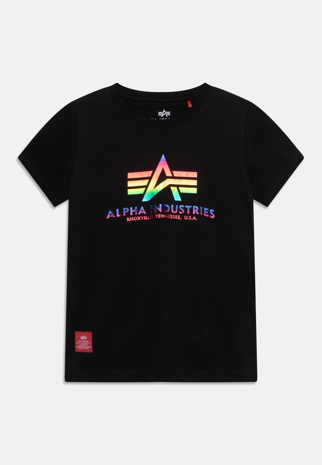 Футболка с принтом Basic Kids Teens Unisex Alpha Industries, цвет black/metallic red