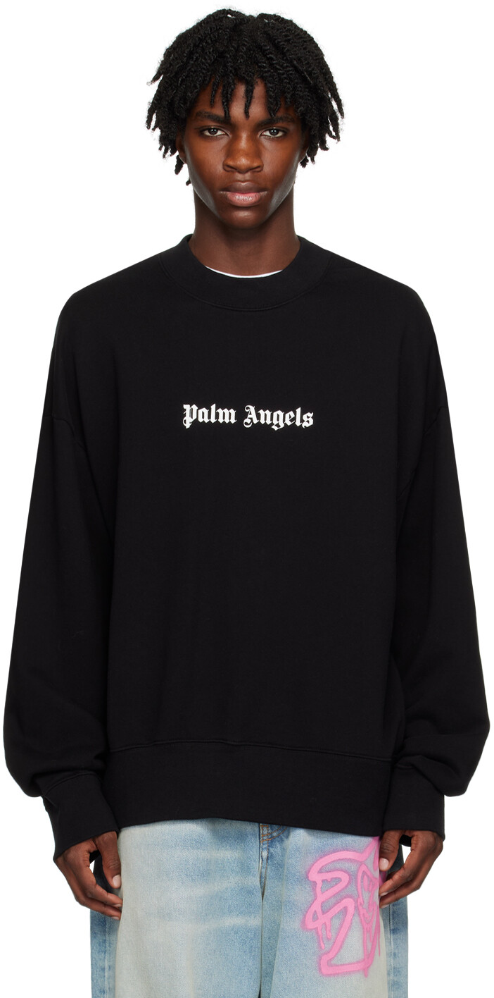 

Черный свитшот с принтом Palm Angels