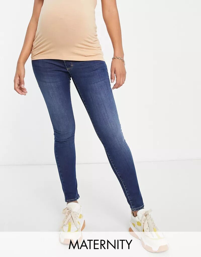 

Джинсы с завышенной талией Topshop Leigh цвета индиго
