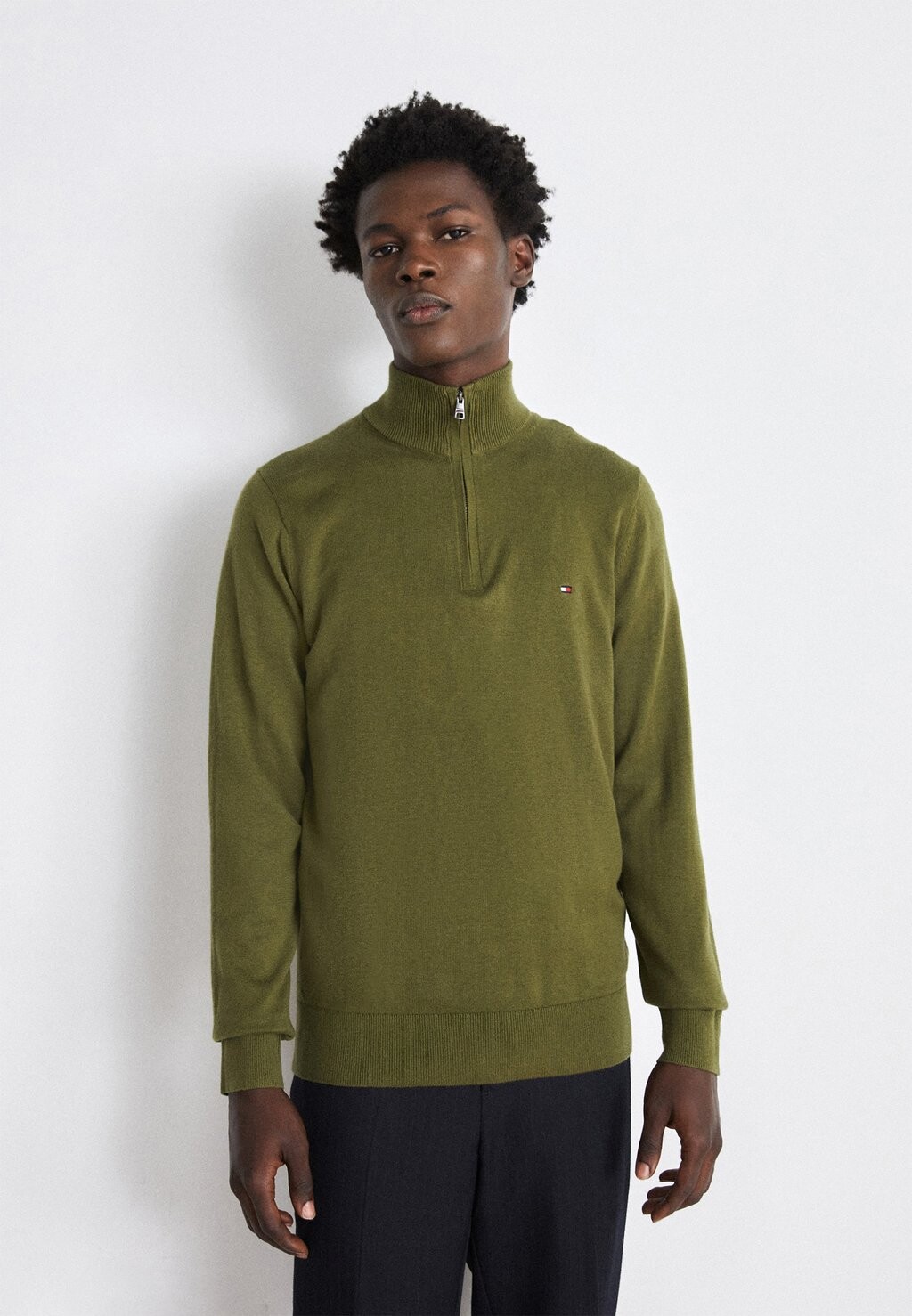 

Свитер PIMA ORG ZIP MOCK Tommy Hilfiger, паттинг-зеленый