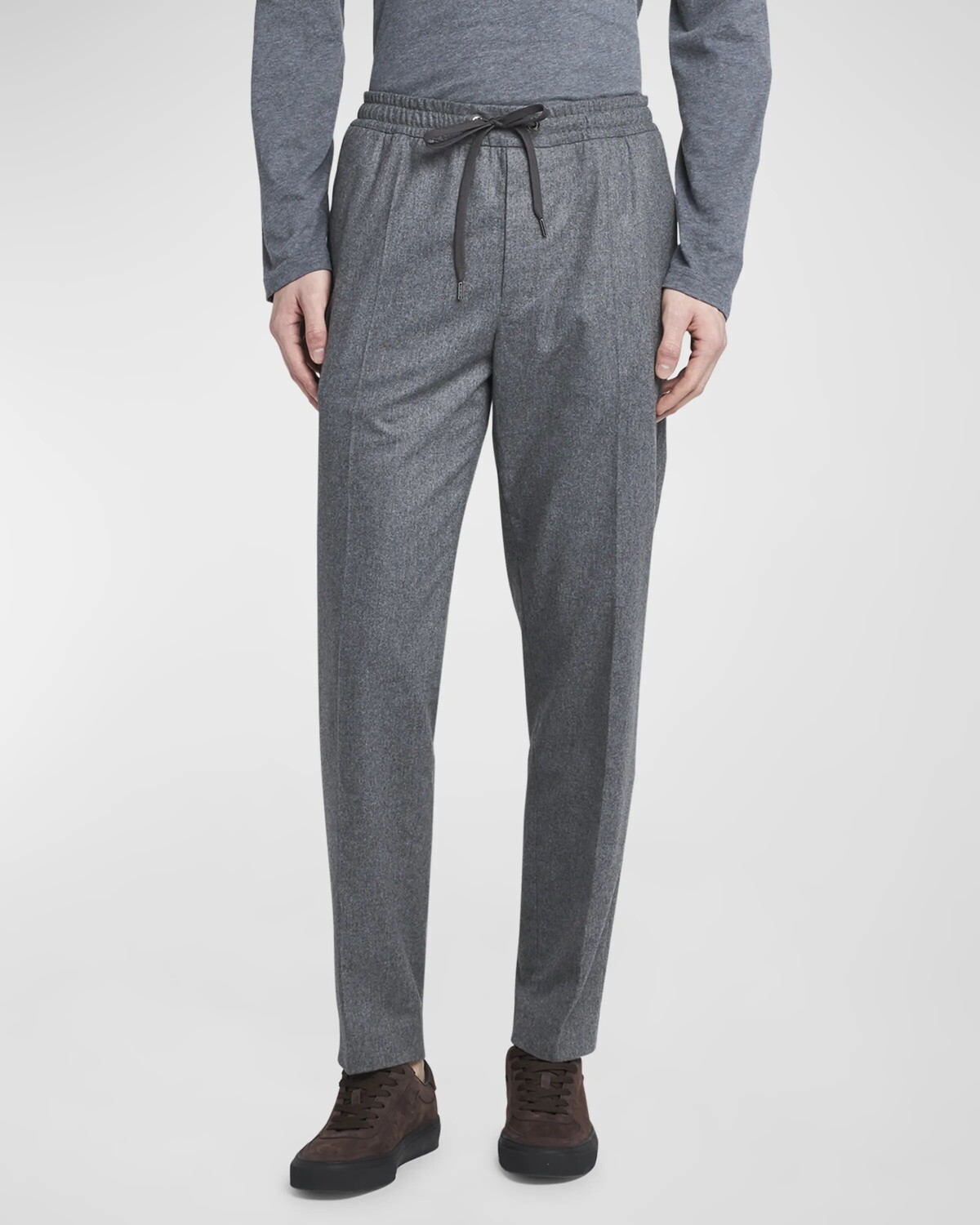 Мужские кашемировые зауженные брюки Moncler, цвет Grey