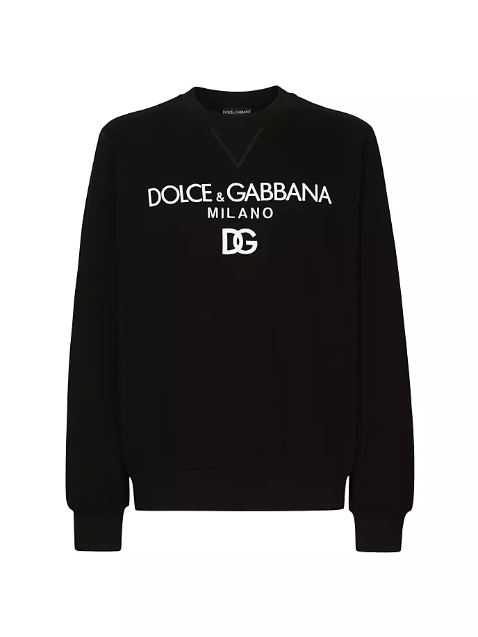 

Хлопковая толстовка с круглым вырезом и логотипом Dolce&Gabbana, цвет nero
