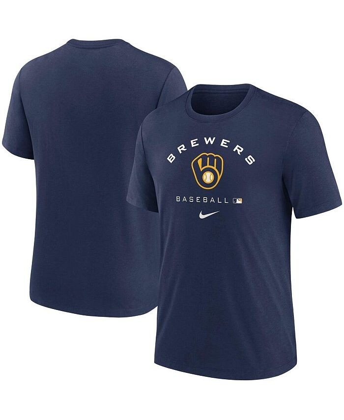 

Мужская темно-синяя футболка Milwaukee Brewers Authentic Collection Tri-Blend Performance Nike, синий