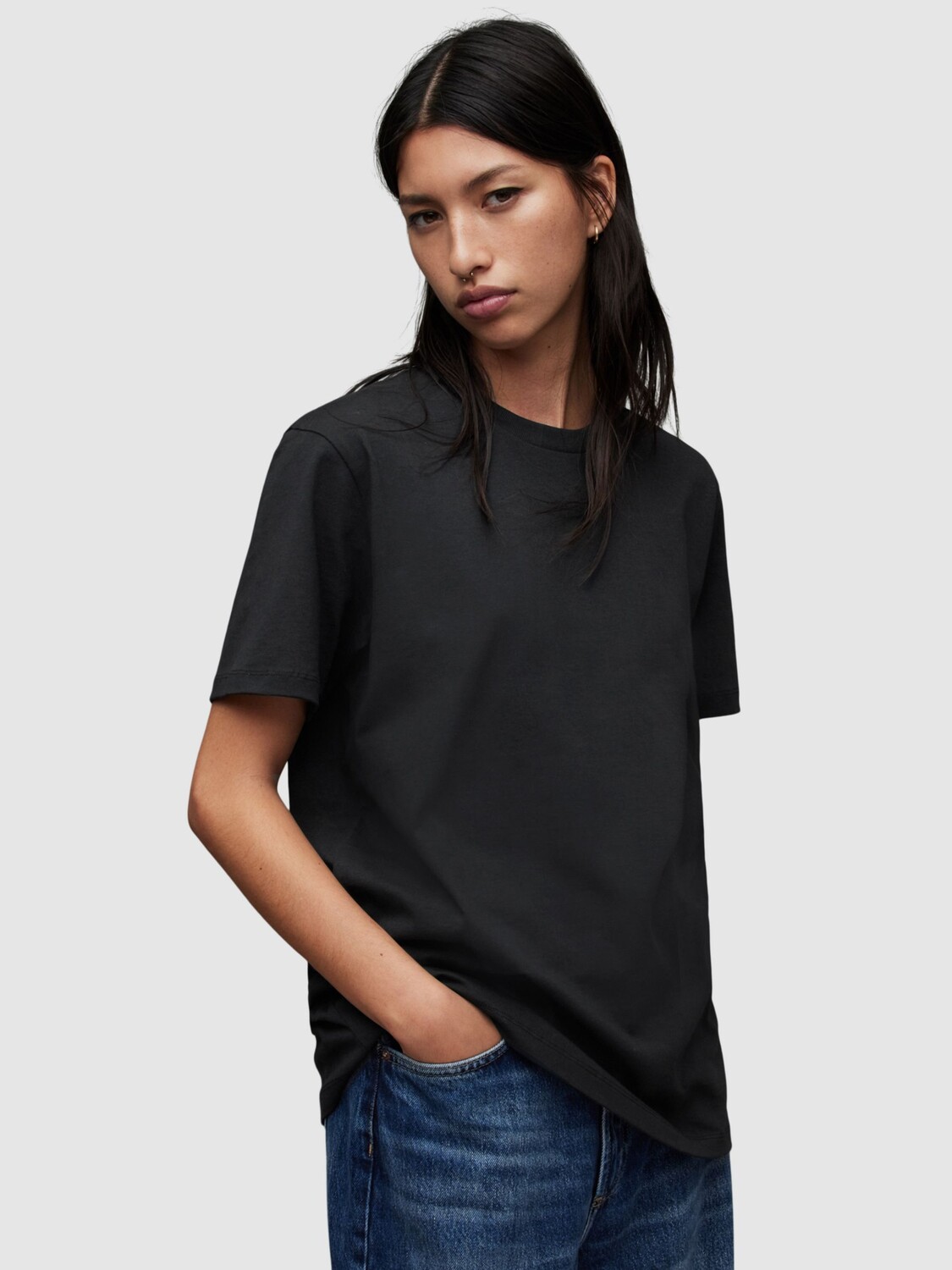 

Футболка Downtown Boyfriend AllSaints, черный