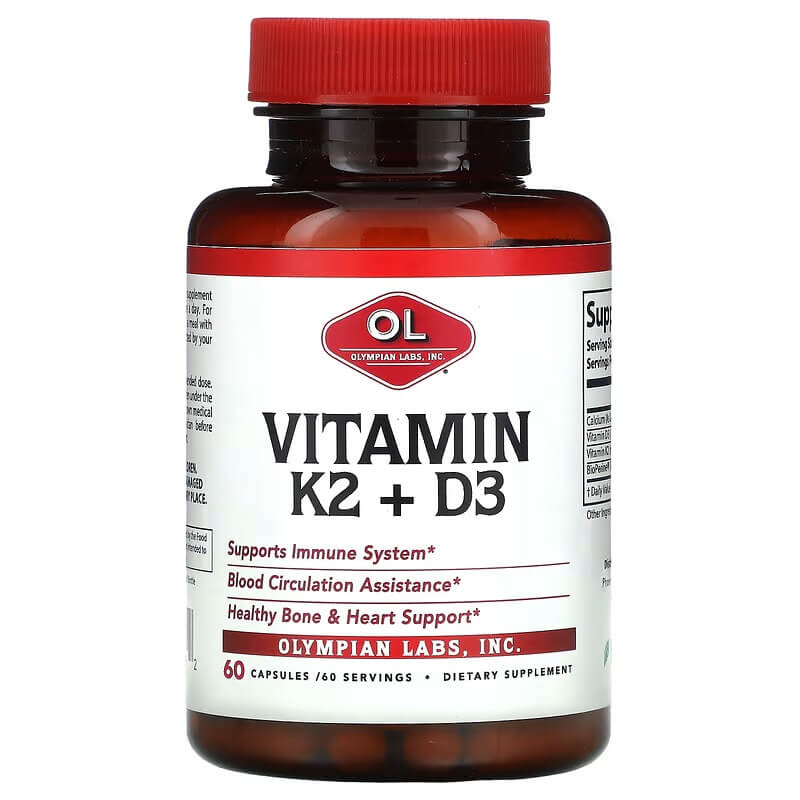 витамин d3 k2 solaray 60 капсул Витамин K2 и D3 Olympian Labs, 60 капсул