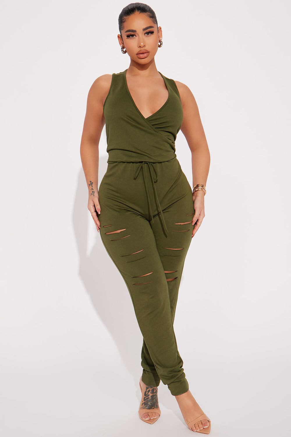 

Комбинезон Fashion Nova HKJ22244, оливковый