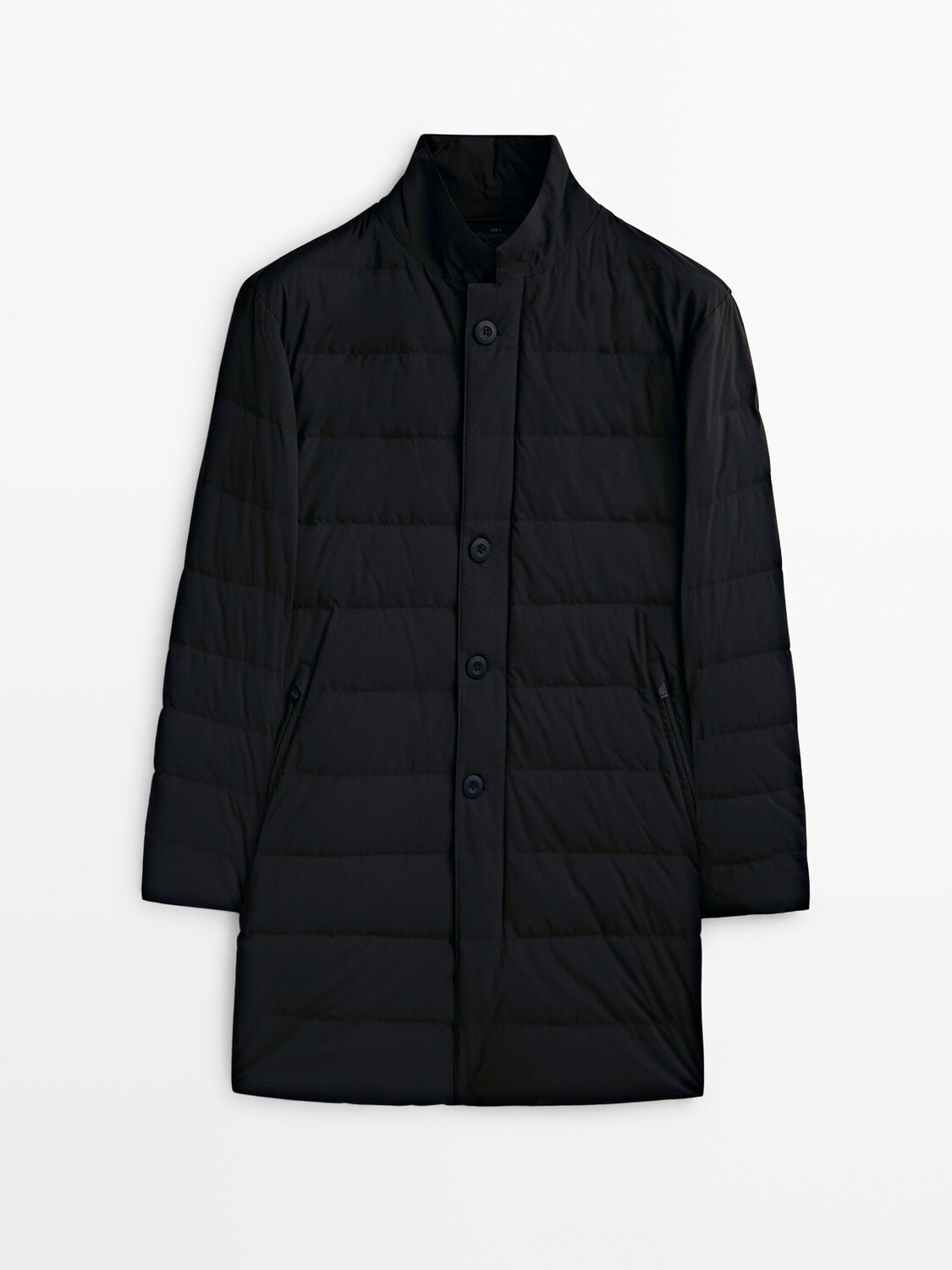 

Пуховик Massimo Dutti With Removable Interior, темно-синий
