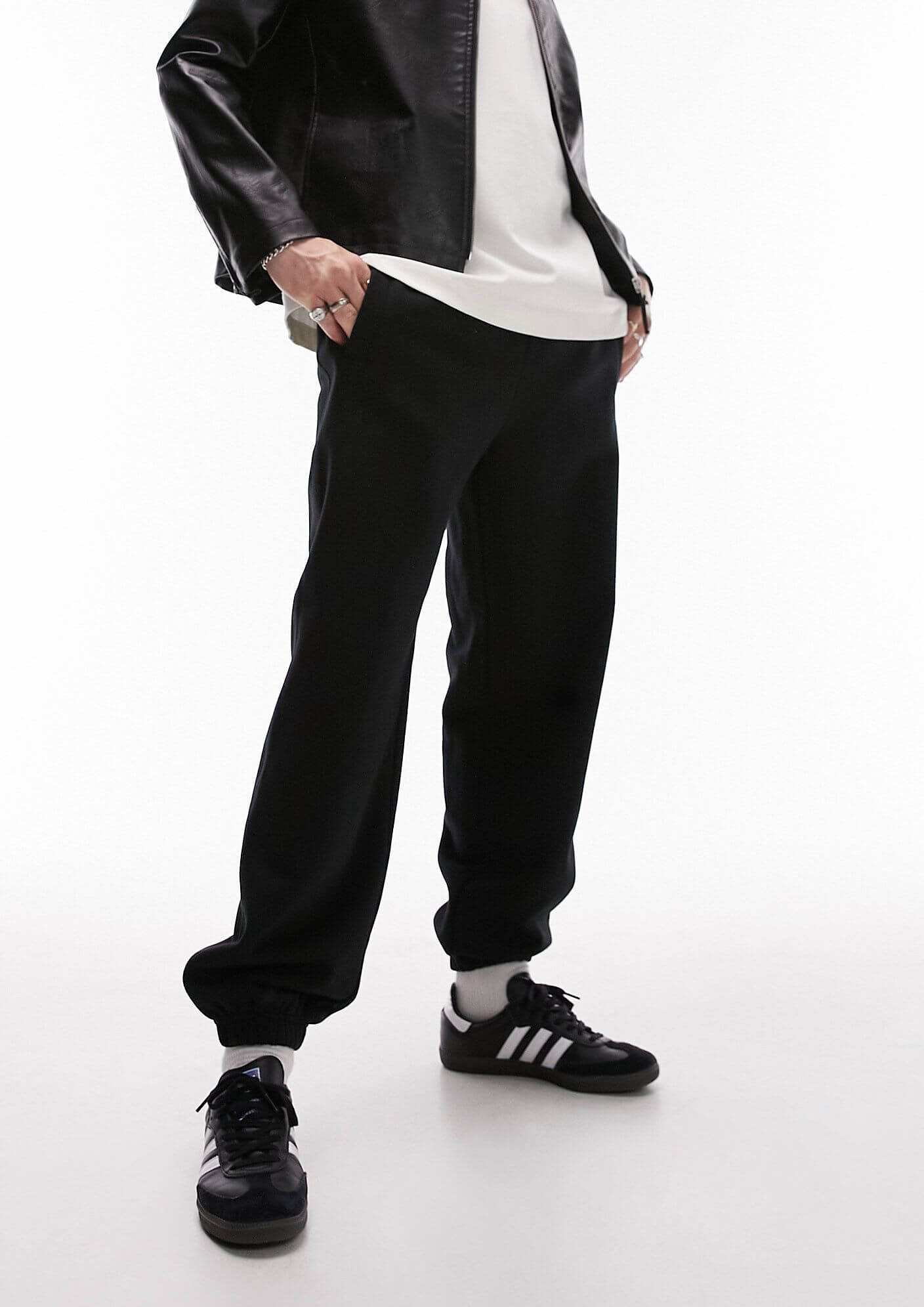 Брюки Topman Premium Oversized, черный футболка оверсайз премиум класса topman из модала цвета хаки