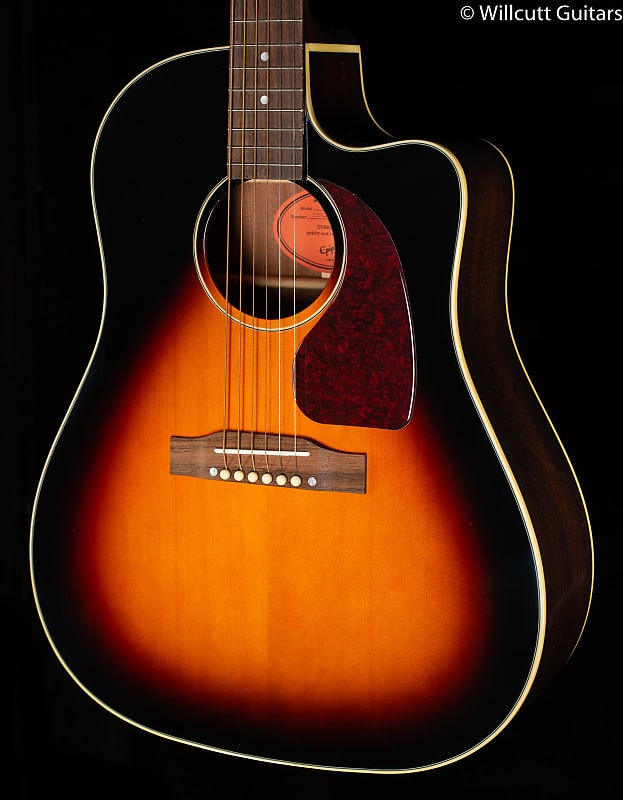 электроакустические гитары epiphone j 200 aged vintage sunburst Epiphone J-45 EC Aged Vintage Sunburst Gloss
