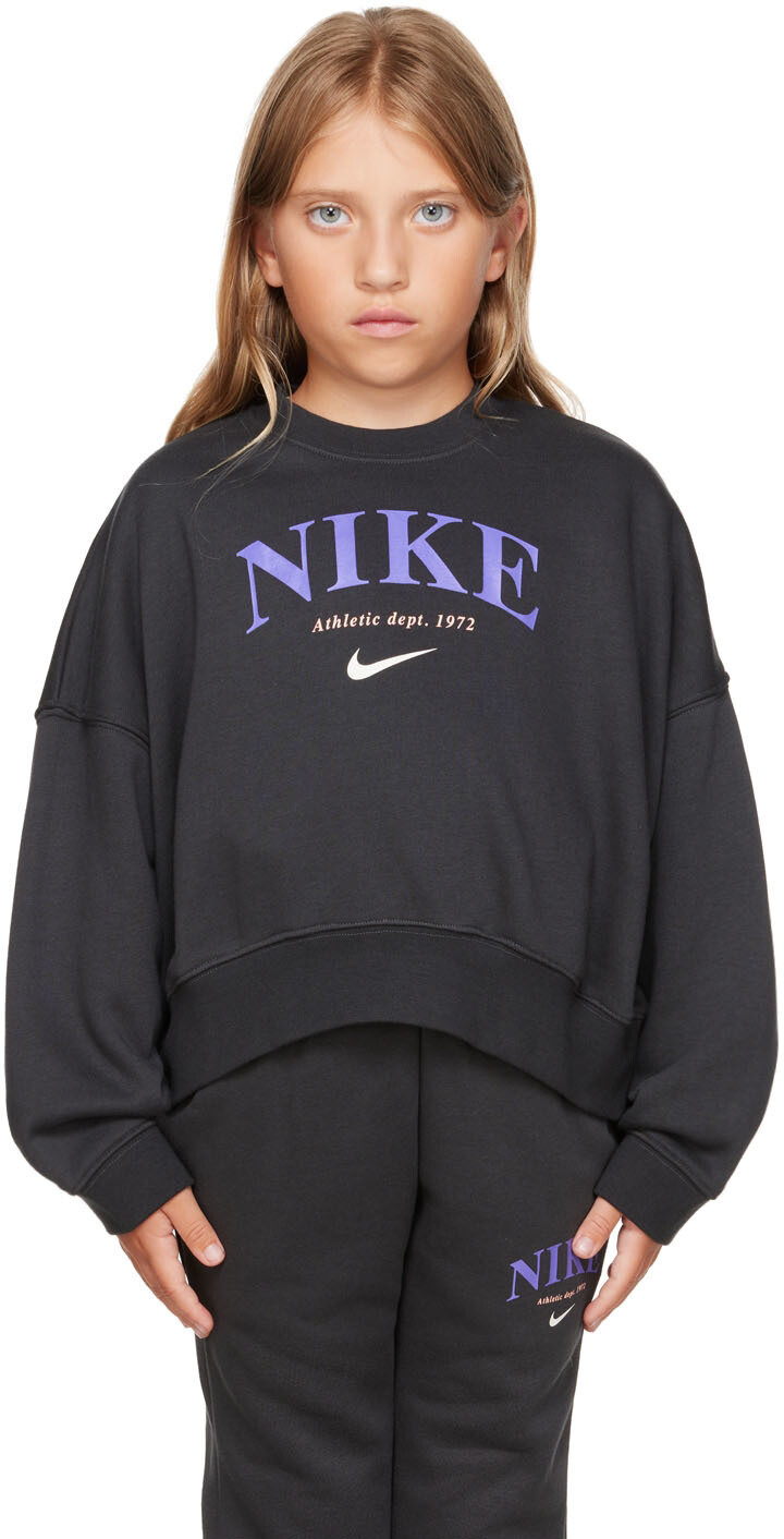 Kids Black Oversized Sportswear Trend Толстовка Nike