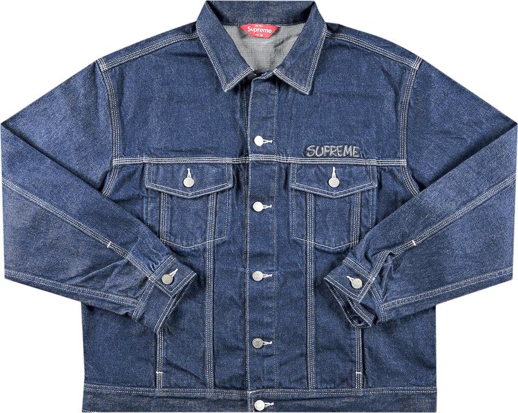 цена Куртка Supreme x Smurfs Denim Trucker Jacket 'Blue', синий