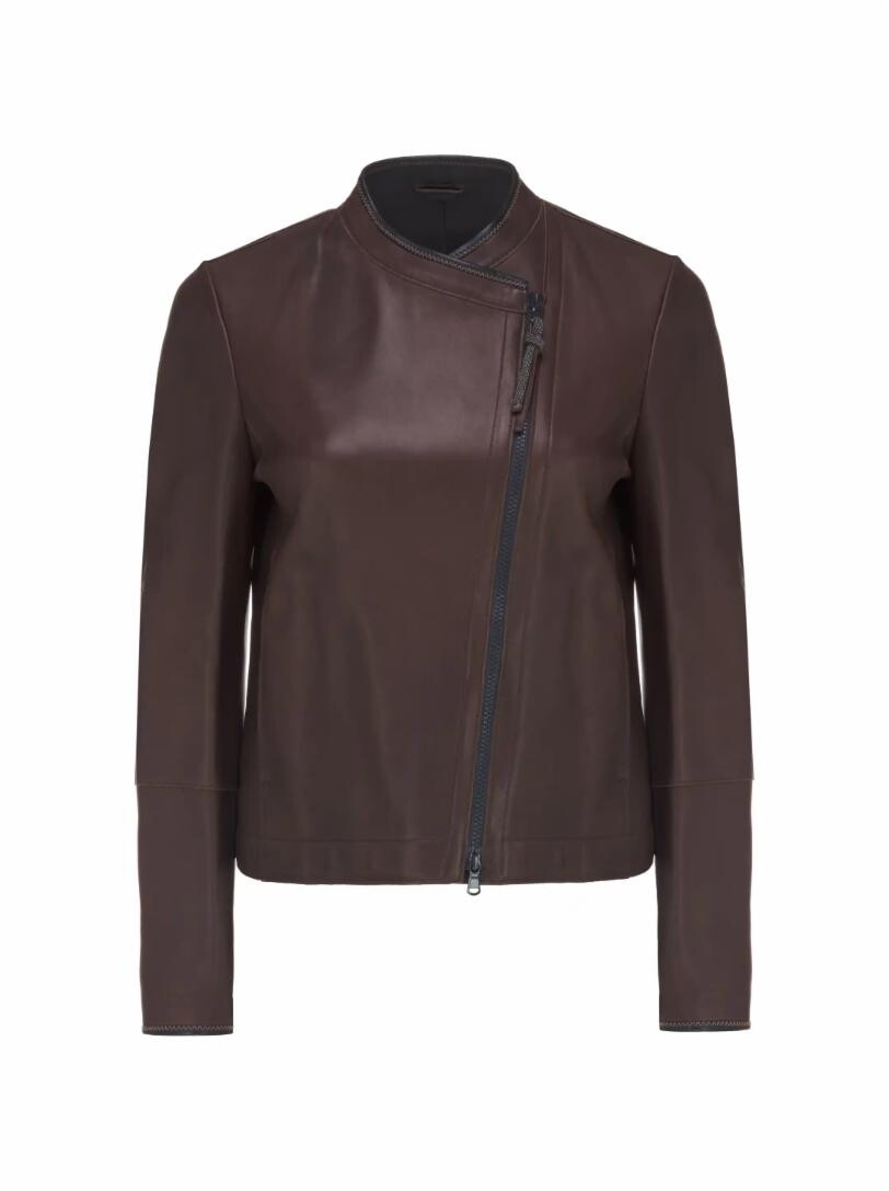 

Кожаная куртка Brunello Cucinelli, Серый