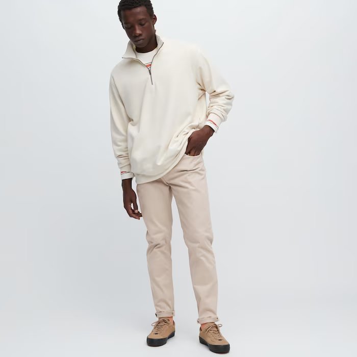 Мужские джинсы Uniqlo Ultra Stretch Skinny Fit Colour, бежевый - фото