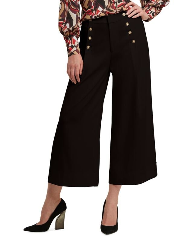 

Брюки Широкие Укороченные H Halston, черный