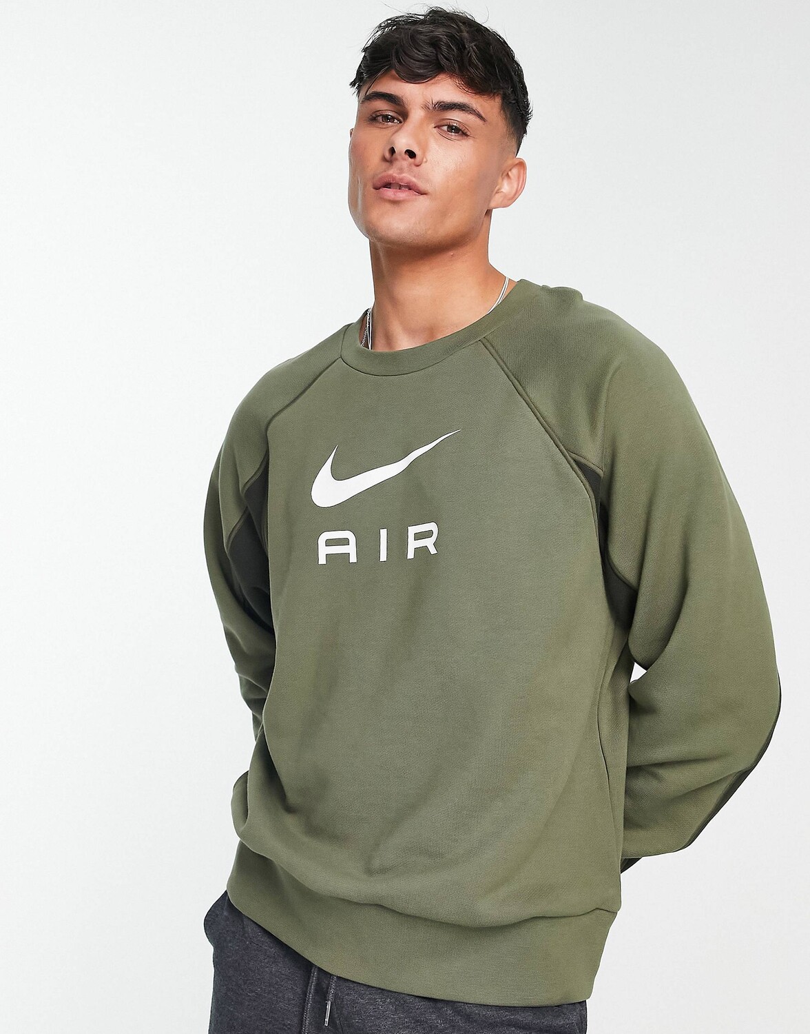 

Оливковая толстовка из френча Nike air pack
